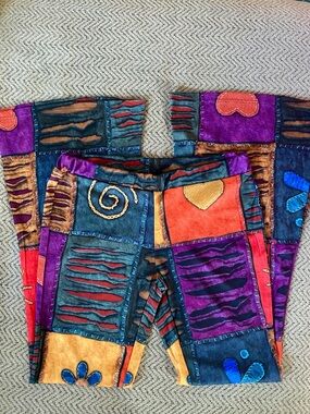 SHEIN Multicolor Retro Color Block Flared Yoga Pants
